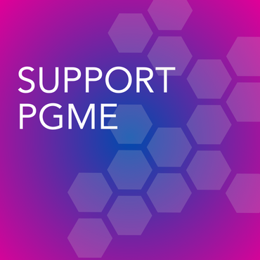 A button with text reading Support PGME